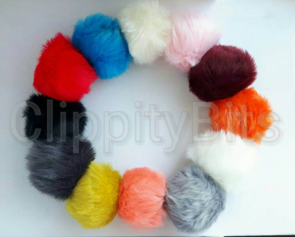 balls pom fur pom Fur Pom Pom   Faux 80mm Fluffy Mink Clippitybits Balls