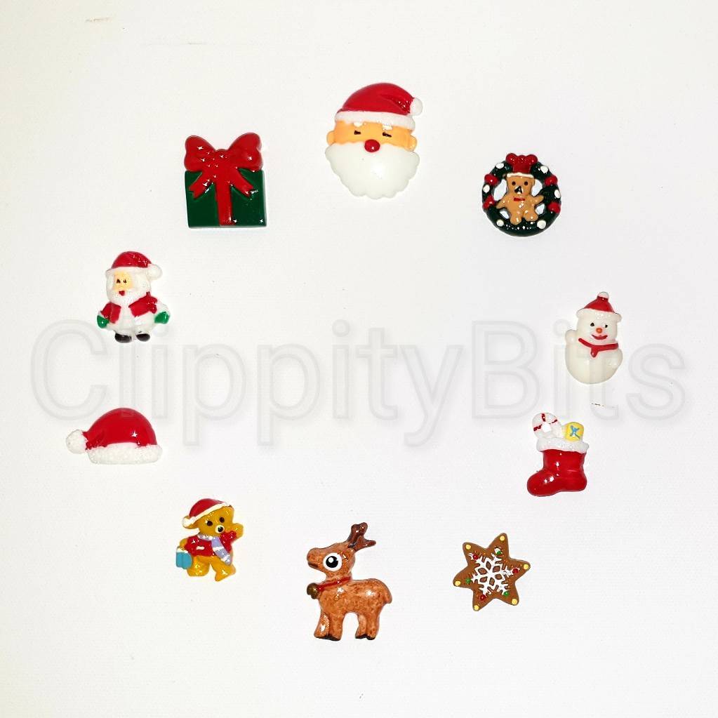 Small Christmas Resins Flackbacks - Clippitybits